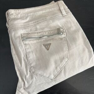 Guess Womens Skinny Stretch Ankle Stone Brushed Acid Tan 31 Fits 34x28.5 Pants